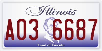IL license plate A036687