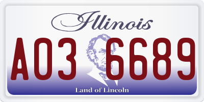 IL license plate A036689