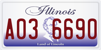 IL license plate A036690