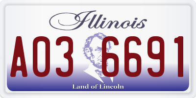 IL license plate A036691