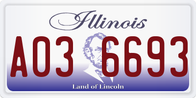 IL license plate A036693