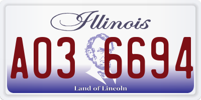 IL license plate A036694