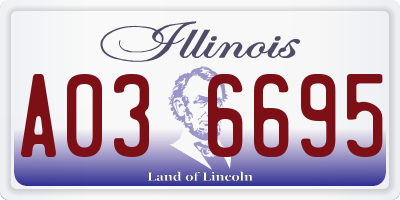 IL license plate A036695