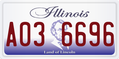 IL license plate A036696