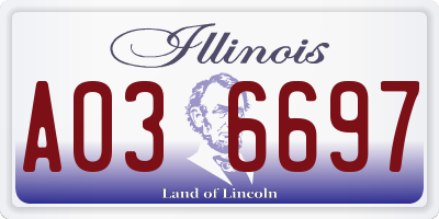 IL license plate A036697