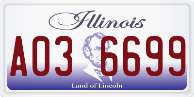 IL license plate A036699