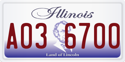 IL license plate A036700