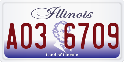 IL license plate A036709