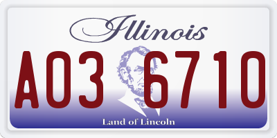 IL license plate A036710