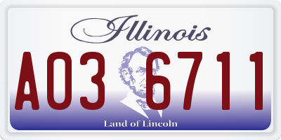 IL license plate A036711