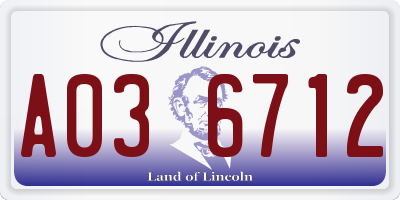 IL license plate A036712