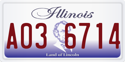 IL license plate A036714