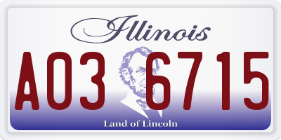 IL license plate A036715