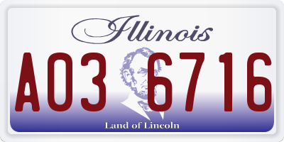 IL license plate A036716