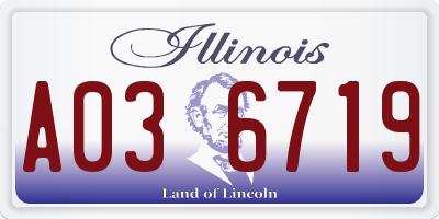 IL license plate A036719