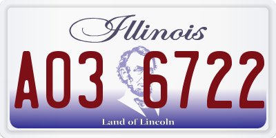IL license plate A036722