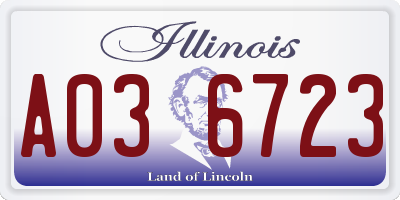 IL license plate A036723