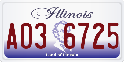 IL license plate A036725