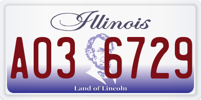 IL license plate A036729