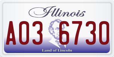 IL license plate A036730