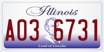 IL license plate A036731