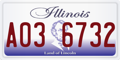 IL license plate A036732