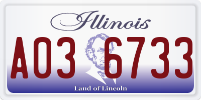 IL license plate A036733