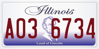 IL license plate A036734