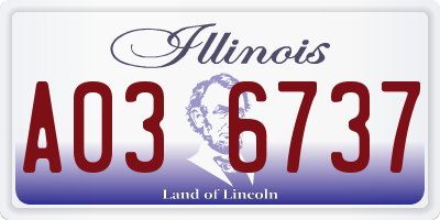 IL license plate A036737