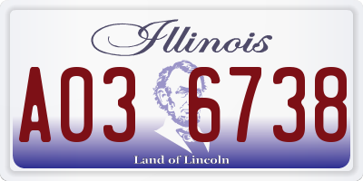 IL license plate A036738