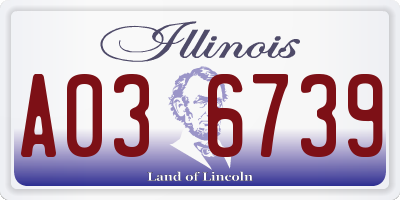 IL license plate A036739