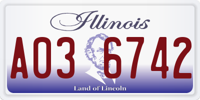 IL license plate A036742