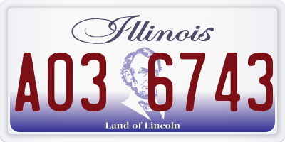 IL license plate A036743