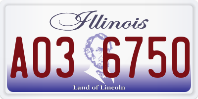 IL license plate A036750
