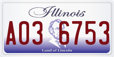 IL license plate A036753