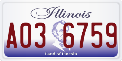 IL license plate A036759