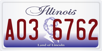 IL license plate A036762
