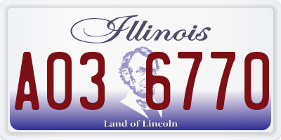 IL license plate A036770