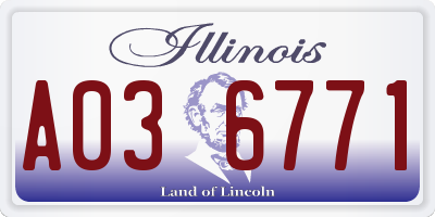 IL license plate A036771
