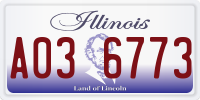IL license plate A036773