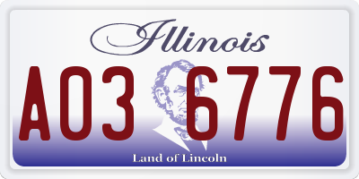 IL license plate A036776
