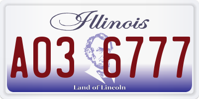 IL license plate A036777