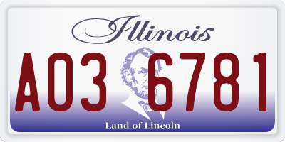 IL license plate A036781