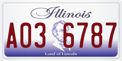 IL license plate A036787