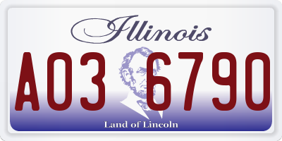 IL license plate A036790