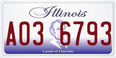 IL license plate A036793