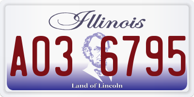 IL license plate A036795