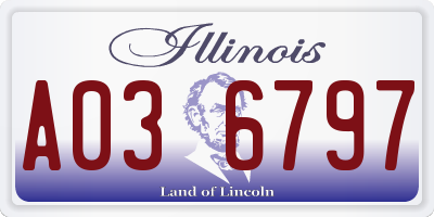 IL license plate A036797