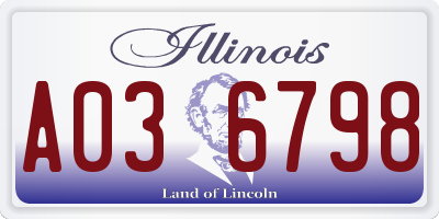 IL license plate A036798