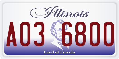 IL license plate A036800